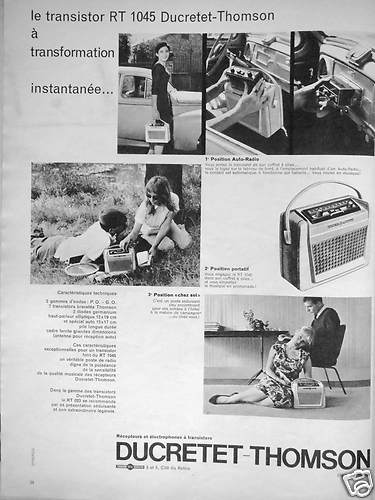 Postes Transistors Ducretet Thomson De 1965 Ducretet Publicité Papier 