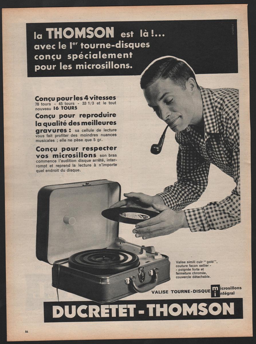 PUBLICITÉ 1956 DUCRETET THOMSON VOICI L'ORTHOVISION ADVERTISING 