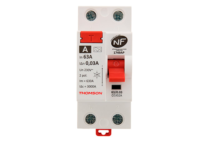 Interrupteur différentiel à vis Thomson 30mA type A 40A NF 